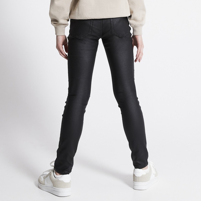 Mid waist skinny jeans "Skippy" Coated Black